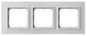 Klawisze i ramki - Ospel Ramka  potrójna SONATA szronione szkło 4mm - biały/biała - miniaturka - grafika 1