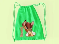 Torby szkolne - WOREK DO SZKOŁY WF/BUTY BAMBI + IMIĘ - miniaturka - grafika 1
