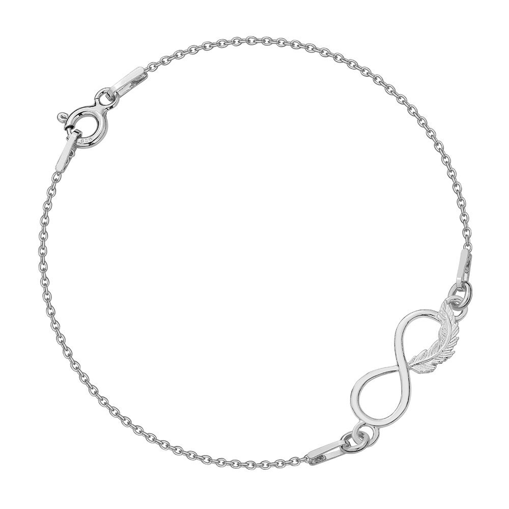 MYNESS Bransoletka - nieskończoność z piórkiem, rozmiar 18 cm