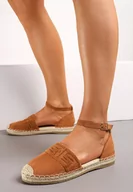 Espadryle damskie - Brązowe Espadryle Reptiva - miniaturka - grafika 1