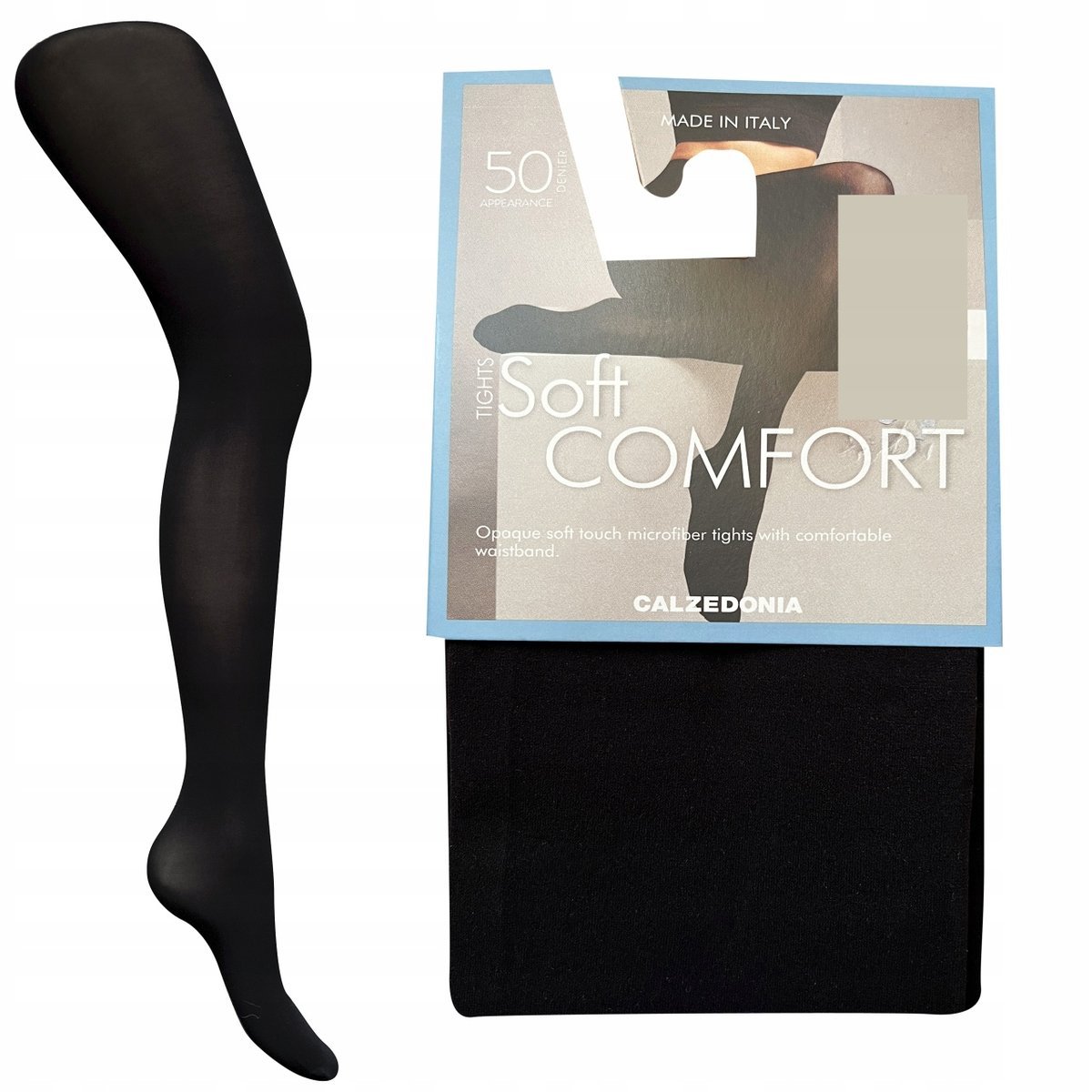Rajstopy gładkie mikrofibra Calzedonia SOFT COMFORT 50den czarny 5 / XL