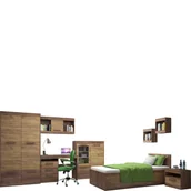 Zestawy mebli dla dzieci - Zestaw Mebli Młodzieżowych 9 Maximus MebloCross Dąb Artisan / Biały Połysk - miniaturka - grafika 1