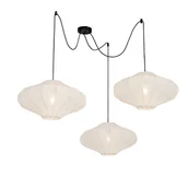 Lampy sufitowe - QAZQA Designerska lampa wisząca biała 50 cm 3-punktowa - Plu - miniaturka - grafika 1