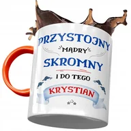 Kubki - Kubek Pomarańczowy dla Krystiana Kolegi Prezent z Nadrukiem ze Zdjęciem + Opakowanie na prezent (wzór 04) - miniaturka - grafika 1
