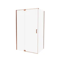 Kabiny prysznicowe - Kabina prysznicowa kwadratowa jednoskrzydłowa uchylna Swing Copper 90 x 90 x 200 cm miedź szczotkowana szkło transparentne Wellneo - miniaturka - grafika 1