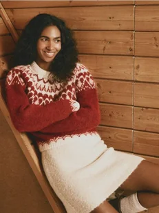 Reserved - Wzorzysty sweter - wielobarwny - Spodnie damskie - miniaturka - grafika 1