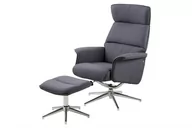 Fotele - D2.Design Fotel z podnóżkiem Alura ciemnoszary 172456 - miniaturka - grafika 1