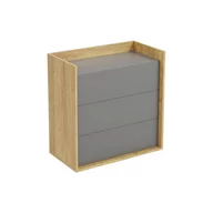Komody - Komoda 3S Hikora Naturalna / Szary Przykurzony Mobius Halmar Szary Przykurzony, Hikoria Naturalna - miniaturka - grafika 1