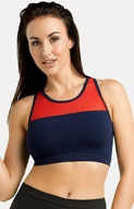 Biustonosze - Top damski sportowy czerwono-granatowy Lino, Kolor czerwono-granatowy, Rozmiar L, Teyli - Intymna - miniaturka - grafika 1