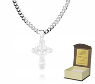 Biżuteria dla dzieci - Srebrny łańcuszek + KRZYŻYK PRAWOSŁAWNY 50cm P2K29 - miniaturka - grafika 1