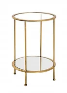 Ławy i stoliki kawowe - Haku Möbel Stolik Kawowy Metalowy Złoty Ø 38 x Wys. 55 cm z Rurami Stalowym - miniaturka - grafika 1