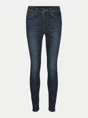 Spodnie damskie - Vero Moda Jeansy Flash 10310822 Granatowy Skinny Fit - miniaturka - grafika 1