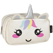 Piórniki - Srebrny piórnik jednorożec bez wyposażenia, duży piórnik dla dziewczynki Uniwersalny - miniaturka - grafika 1