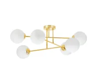 Lampy sufitowe - Żyrandol na drążku 6xE27/35W/230V śr. 80 cm złoty - miniaturka - grafika 1