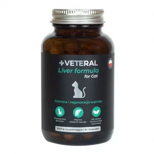 VETERAL Liver Formula for Cat 60 kapsułek - Suplementy i witaminy dla kotów - miniaturka - grafika 1