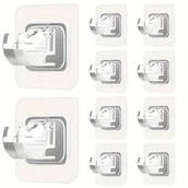 Inne - 10 szt. Łatwe w Montażu Uchwyty na Karnisze Bez Wiercenia - Samoprzylepne, Bez Gwoździ, Uchwyty Ścienne do Domu i Hotelu, Haków Użytkowych - miniaturka - grafika 1