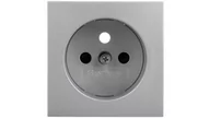 Gniazdka elektryczne - Hager Polo B.Kwadrat/B.7 Płytka czołowa gniazda z/u z przesłonami styków aluminium 3965768994 3965768994 - miniaturka - grafika 1
