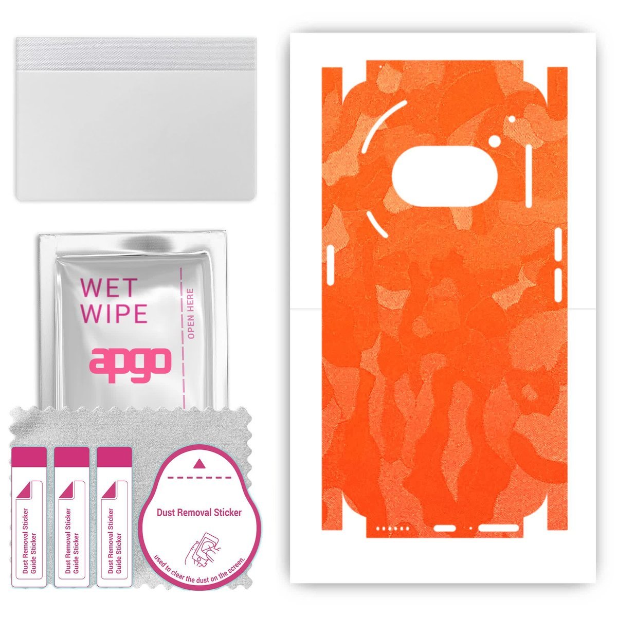 Folia naklejka skórka strukturalna na TYŁ+BOKI do Nothing Phone (2a) Plus - Moro Camo Pomarańczowy - apgo SKINS