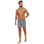 Majtki męskie - Bokserki męskie luźne, krata DOCTOR NAP 5165 black white XXL - miniaturka - grafika 1