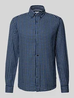 Koszule męskie - Koszula casualowa o kroju regular fit z fakturowanej bawełny z kołnierzykiem typu button down - miniaturka - grafika 1