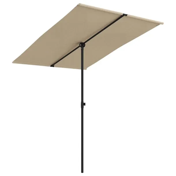Parasol Ogrodowy UV Obrót 180 Stopni Regulowana Wysokość Taupe 200x150x1