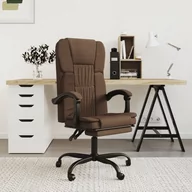 Fotele i krzesła biurowe - Lumarko Rozkładany fotel biurowy, brązowy, obity tkaniną - miniaturka - grafika 1