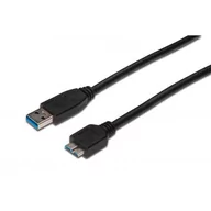 Kable komputerowe i do monitorów - Digitus Cable USB3 A/micro-B męskie - męskie 0.25 m black - AK-300117-003-S - miniaturka - grafika 1