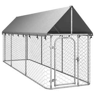 shumee shumee Kojec dla psa z zadaszeniem 400 x 100 x 150 cm 8720286705063 - Budy dla psów - miniaturka - grafika 1