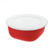 Pojemniki kuchenne - Koziol Pojemnik Connect Organic 700 ml czerwony z pokrywką 3274292 - miniaturka - grafika 1