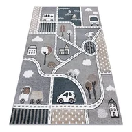 Dywany dla dzieci - KUPON 10% w sklepie! Dywan FUN Strade dla dzieci, ulica, miasto szary Szary, 240x330 - miniaturka - grafika 1