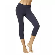 Legginsy - HUE Damskie legginsy z szeroką talią Blackout Cotton Capri, różne pończochy, grantowy, M - miniaturka - grafika 1