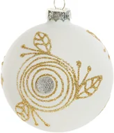 Bombki - 4 x szklane bombki choinkowe białe 10 cm komplet świąteczny - miniaturka - grafika 1