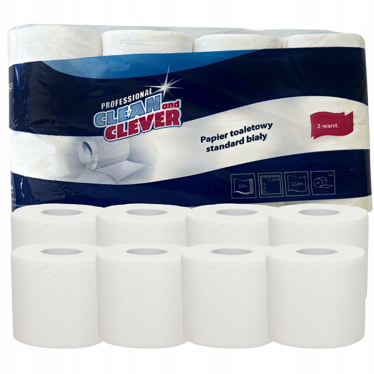Papier toaletowy 2 warstwy 22,4 m Clean&Clever