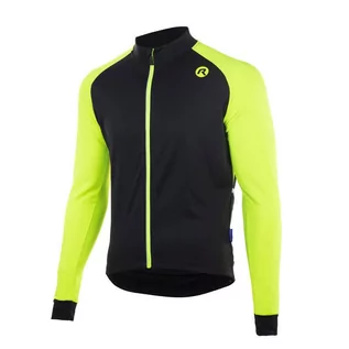 Bluzy na rower - Koszulka kolarska CALUSO 2.0 z długim rękawem, żółta odblaskowa - grafika 1