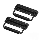 Zawiasy, okucia i inne akcesoria - Uchwyt składany do skrzynek sprężynowych, uchwyt do skrzynek lotniczych, 120 mm/4,72 cala, czarny, dwie sztuki - miniaturka - grafika 1