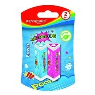 Gumki biurowe - Gumka do ścierania KEYROAD, trójkątna, 2 szt., blister, mix kolorów - miniaturka - grafika 1