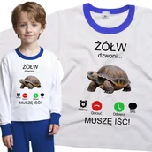 Piżamy dla dziewczynek - Piżama dziecięca Muszę Iść Żółw Dzwoni Żółwik Żółwie 98/104 - VoloDonum - miniaturka - grafika 1