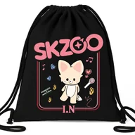 Plecaki worki - Worek Plecak EKO Czarny SKOZOO I.N Na Buty Kapcie Prezent Muzyka KPOP Wzory - miniaturka - grafika 1
