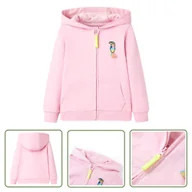 Bluzy dla dziewczynek - Bluza dziecięca z kapturem i zapięciem na zamek - różowa - 104 - Bluza Dziecięca - miniaturka - grafika 1