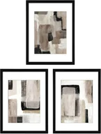 Ramki na zdjęcia - Zestaw 3 Ramki na Zdjęcia z Wymiennymi Obrazami 29 x 36 cm Czarne - miniaturka - grafika 1