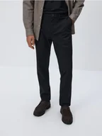 Spodnie męskie - Reserved - Spodnie chino slim z wiskozą - czarny - miniaturka - grafika 1