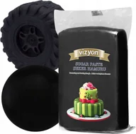 Dodatki do ciast w proszku - MASA CUKROWA lukier plastyczny 1 KG DO OBKŁADANIA TORTU CIAST CZARNA - miniaturka - grafika 1