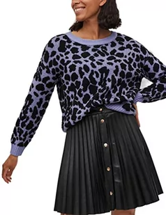 Vila Women's VIRIL FEAMI sweter z okrągłym dekoltem L/S Knit TOP-NOOS, Pale Iris/Detail:with Black, XL, Pale Iris/szczegóły: z czarnym, XL - Swetry damskie - miniaturka - grafika 1