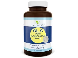Medverita Medverita, ALA Kwas Alfa-liponowy, 500mg, 100 kapsułek - Witaminy i minerały dla sportowców - miniaturka - grafika 1