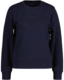 GANT Damska bluza Tonal Archive Shield Sweat Sweatshirt, Evening Blue, Standard, niebieski (Evening Blue), S - Bluzy damskie - miniaturka - grafika 1