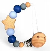 Akcesoria do smoczków - ZAWIESZKA DO SMOCZKA dla chłopca w niebieskim kolorze + ekologiczne pudełko - miniaturka - grafika 1