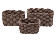 Akcesoria łazienkowe - LIVARNO home Zestaw 3 koszyków do przechowywania (Beżowy) - miniaturka - grafika 1