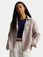 Koszule damskie - Polo Ralph Lauren Koszula 211935130501 Bordowy Relaxed Fit - miniaturka - grafika 1