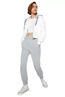 Spodnie damskie - Trendyol Damskie spodnie dresowe o normalnej talii Skinny Fit Jogger, Szary, XS - miniaturka - grafika 1