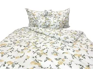 Pościel - Pościel bawełniana 160x200 lux 1186-1 biała delikatne kwiaty - miniaturka - grafika 1